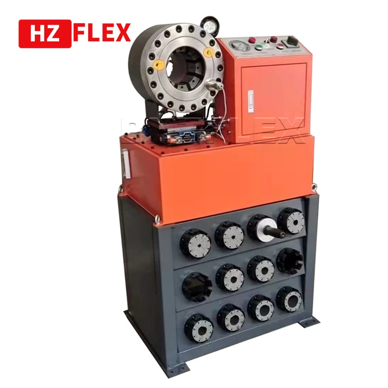 

220v single phase 50hz hydraulic hose crimping machine 2 inch 4 wires with 12 sets of dies and dies rack and quick change tool