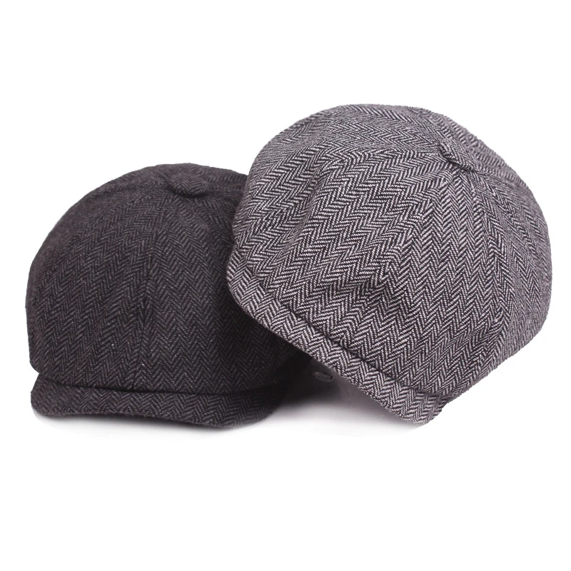 Newsboy Hat Men Beret Peaked Hat Wool Celebrity Caps Vintage Peaky ...