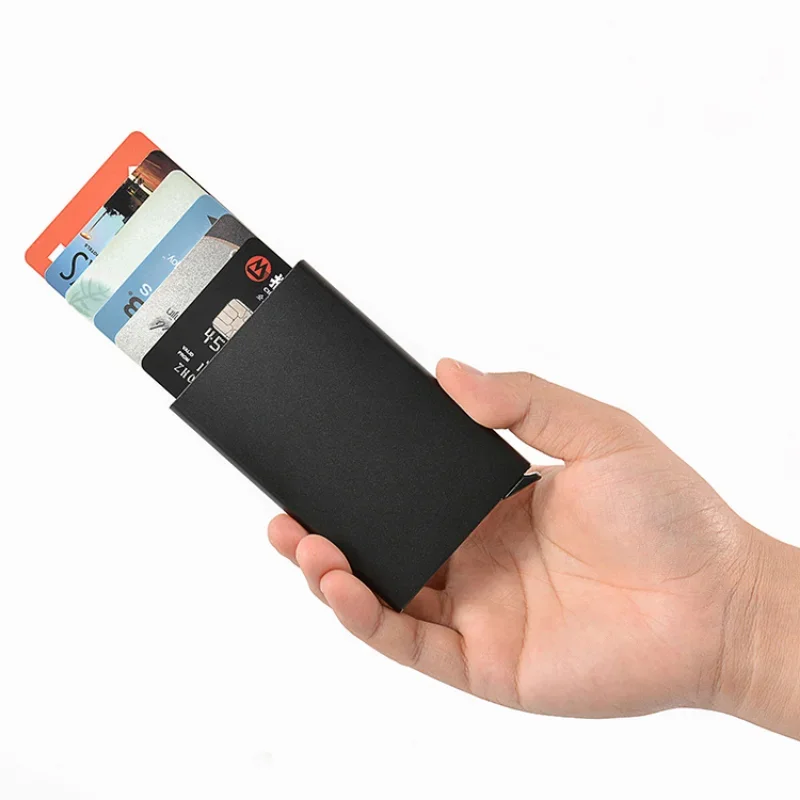 Anti-theft ID Credit Card Holder Portable Thin Aluminium Metal Wallets Pocket Cards Organizer Box Case Business Credit Card Box