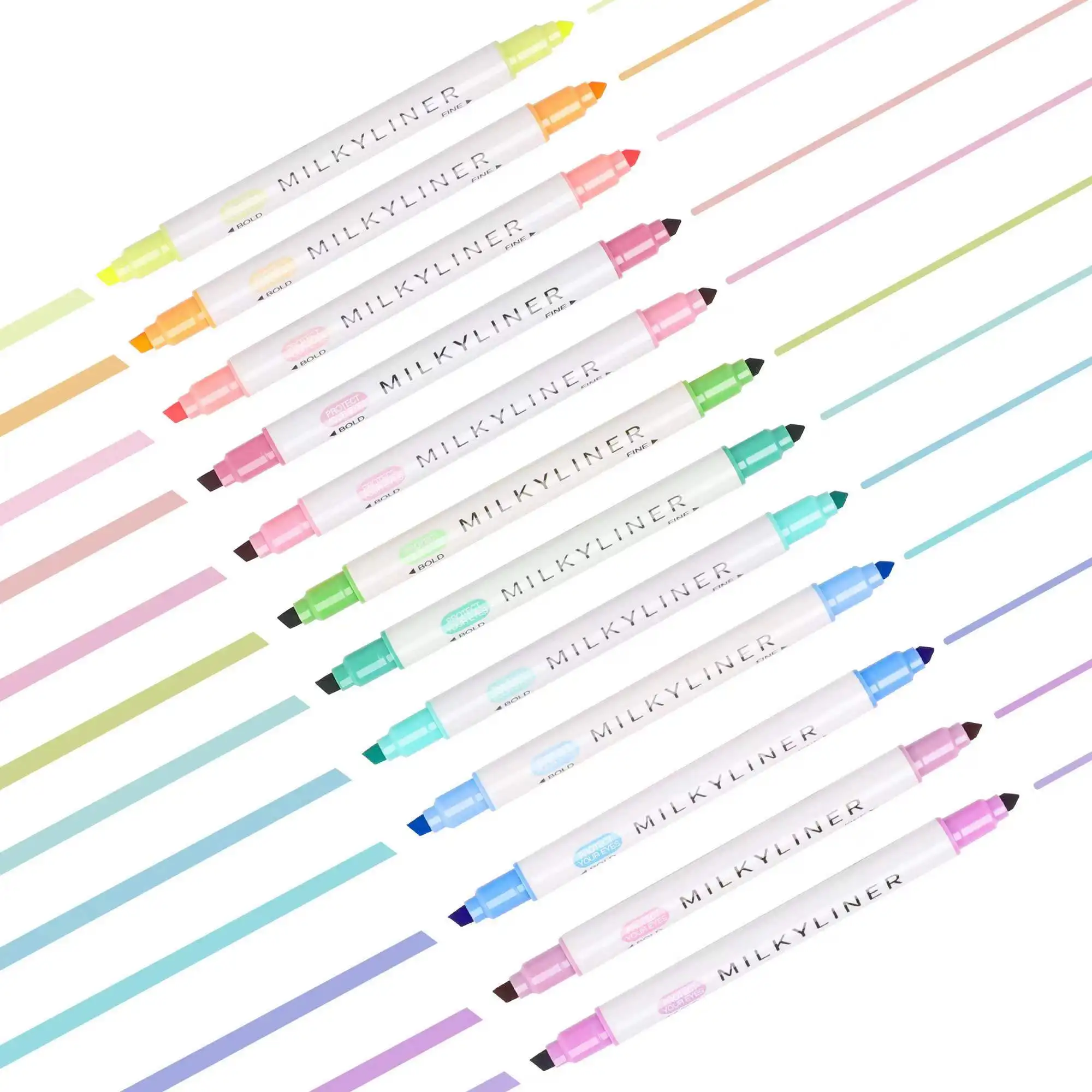 12/24 個の蛍光ペンアソートカラーデュアルチップ聖書パステル蛍光マーカーブリードなし蛍光ペンジャーナリング着色用