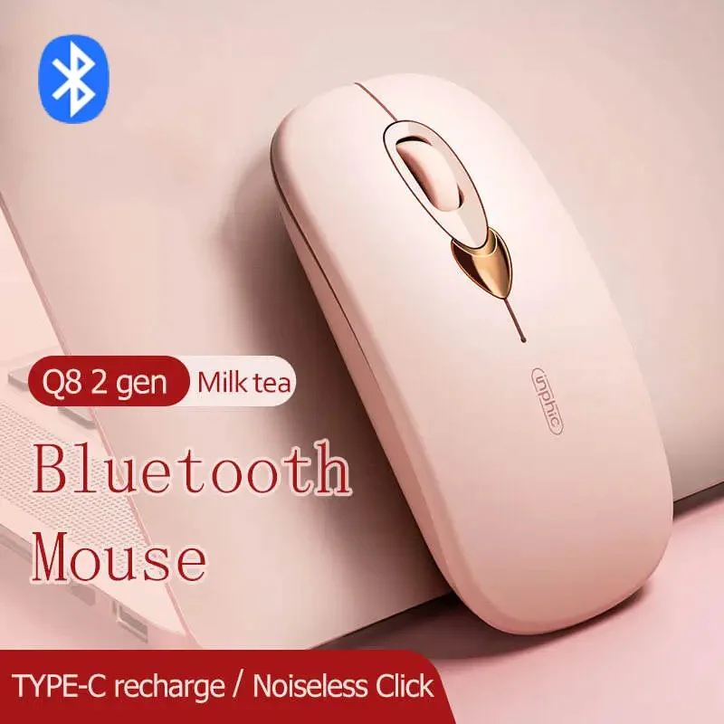 

Беспроводная перезаряжаемая тонкая мышь Fink Q8 Bluetooth 1600DPI, милая Бесшумная мышь для девочек для ноутбука/ПК/Mac/iPad pro/компьютера