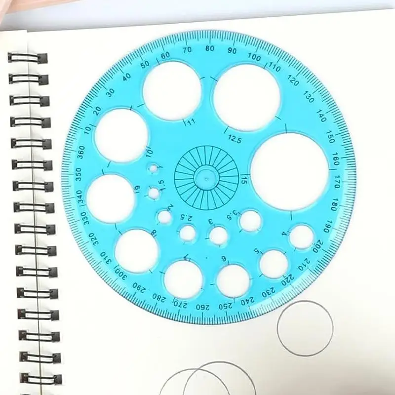 [E] 1/2/3Pcs 원형 그리기 모양 기하학적 그리기 스텐실 도구 다기능 기하학적 템플릿 플라스틱 측정 자
