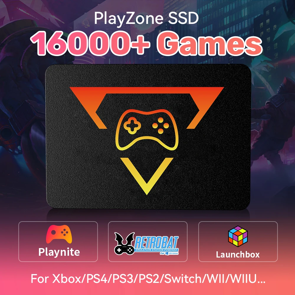 PlayZone 1TB External Emulator Game SSD Built-in 16000 Retro&AAA