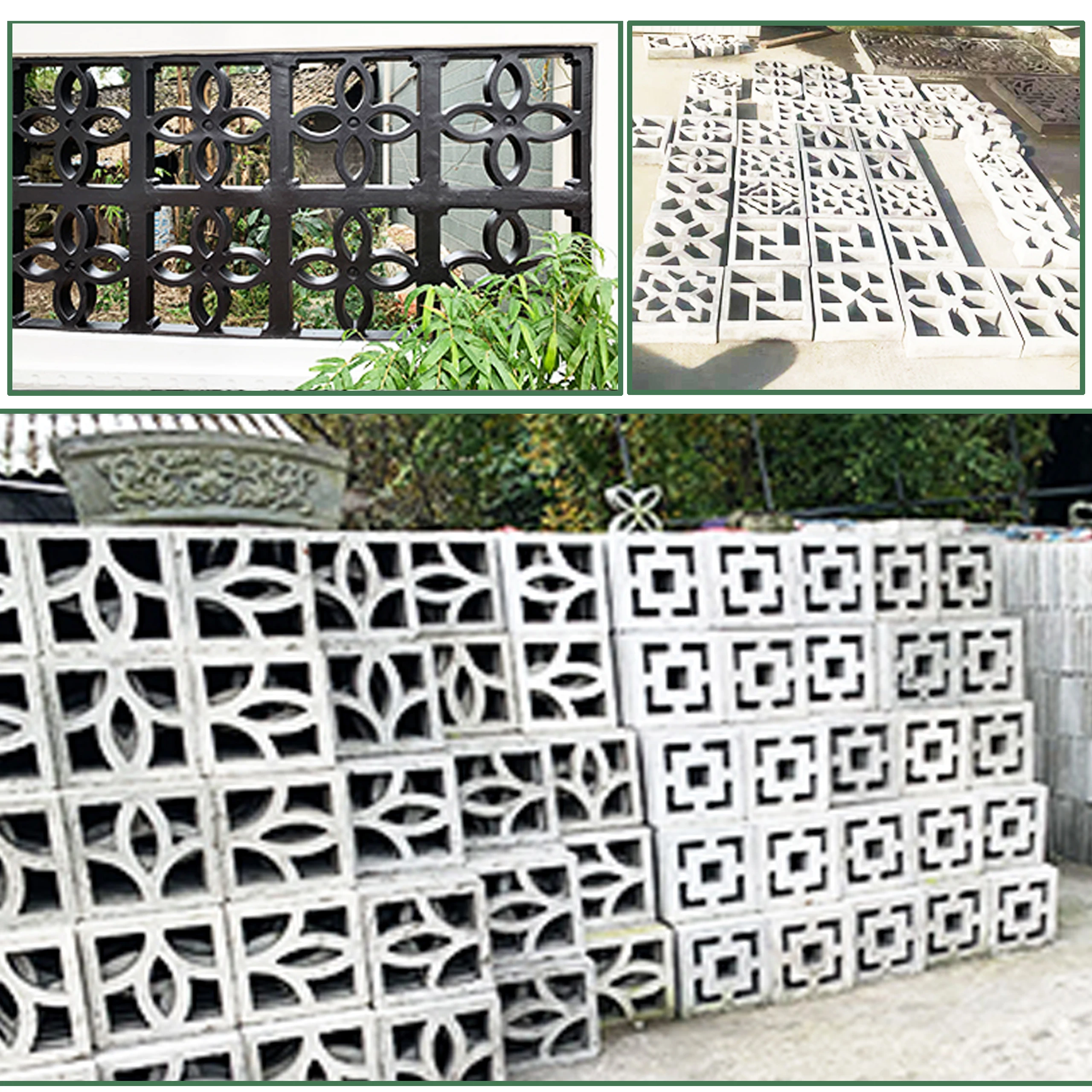 Cement Antique Brick Mold Square Garden Path Wall Making 3D Carving Anti-Slip Concrete Plastic Paving Mold 30*30*7cm
