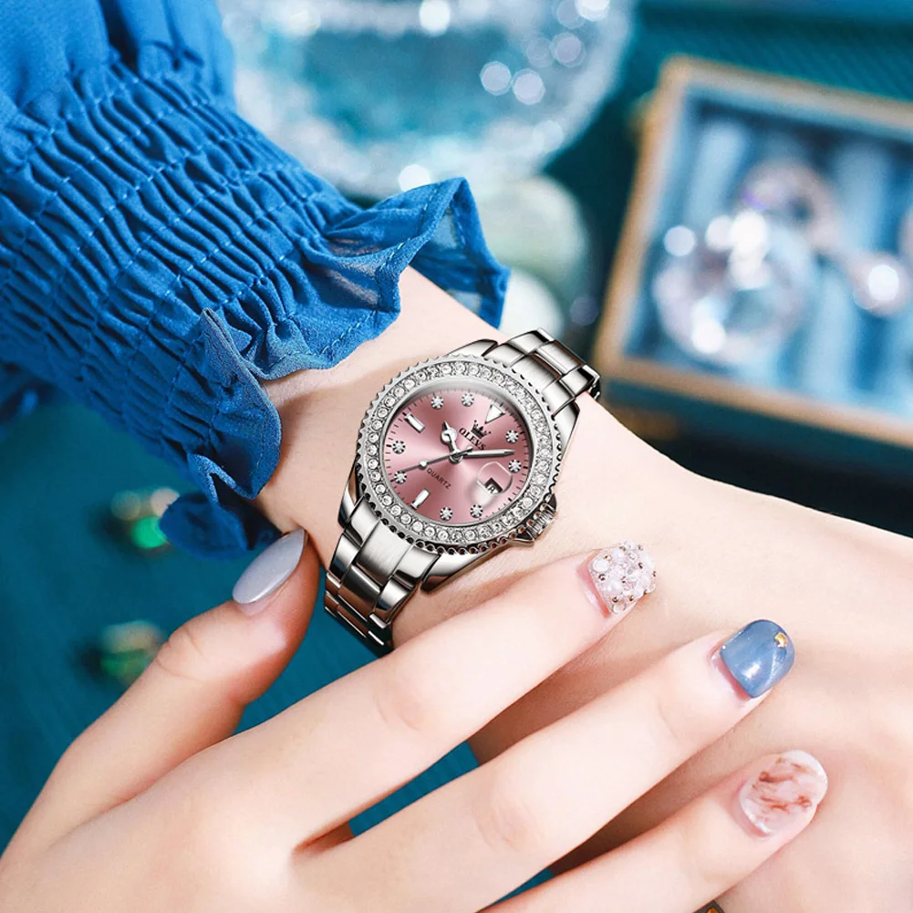 ساعة OLEVS 9945 أصلية فاخرة للنساء مقاومة للماء ما...