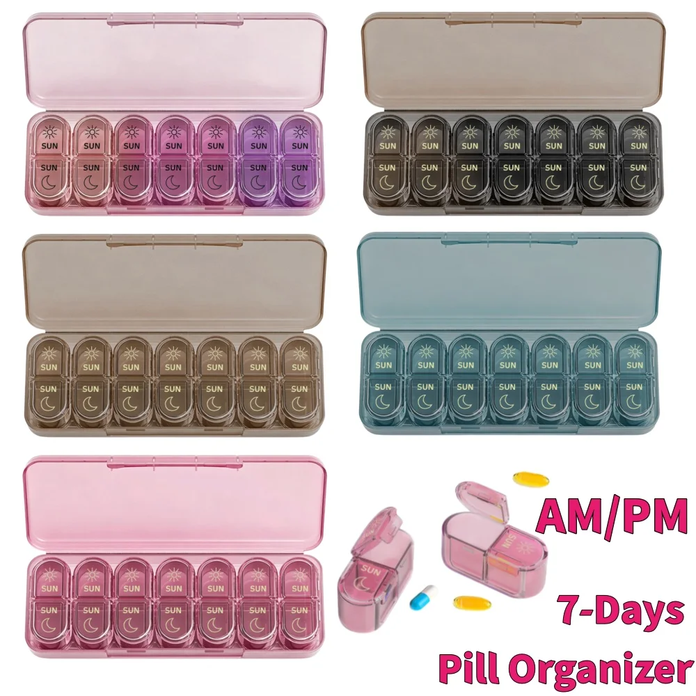Compact 7-Day Daily Pill & Vitamin Organizer with Secure Compartments