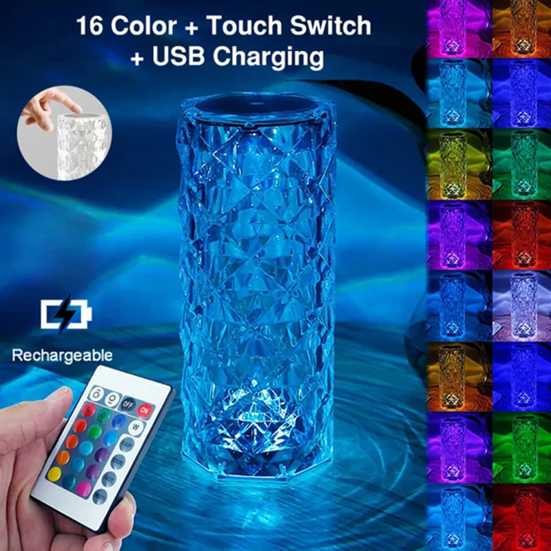 Crystal Table Lamp-Create Colorful Atmosphere Bedroom/living Room/party Through Remote And Touch Control Atmospheric Lamp LT035 3