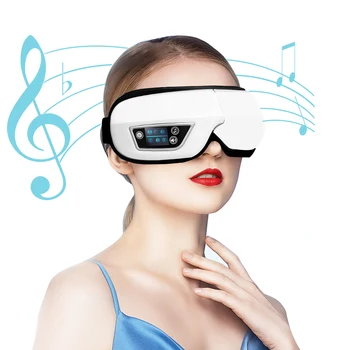 Electric Smart Eye Massager 6D Airbag Hot Compress Vibration Relieves Eye Fatigue Dark Circles Music Relax Eyes Massage Device