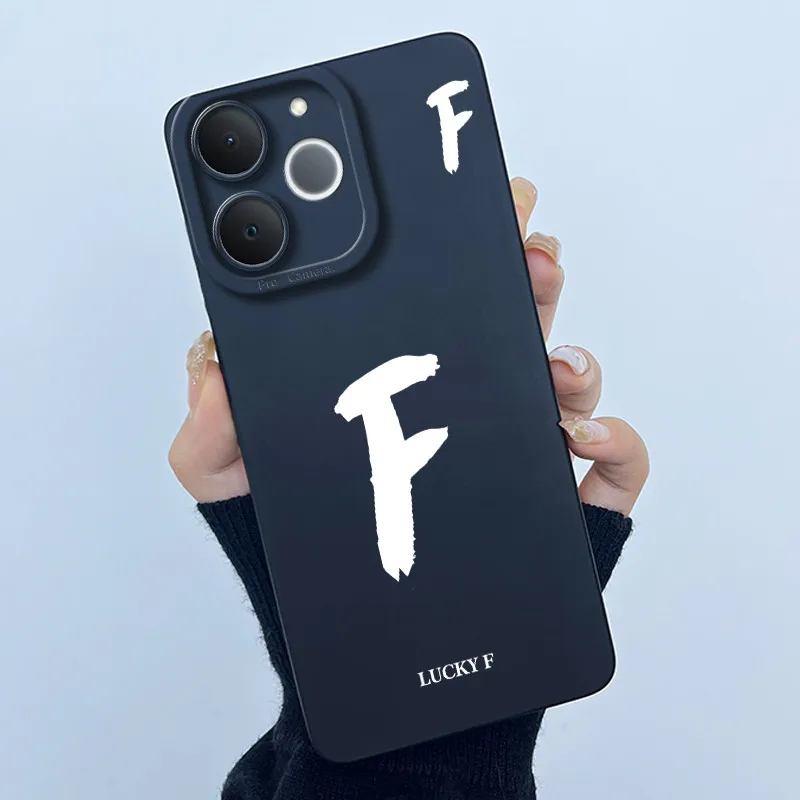 Cute Initial Letters Shockproof Soft Silicone Phone Case Cover Bumper