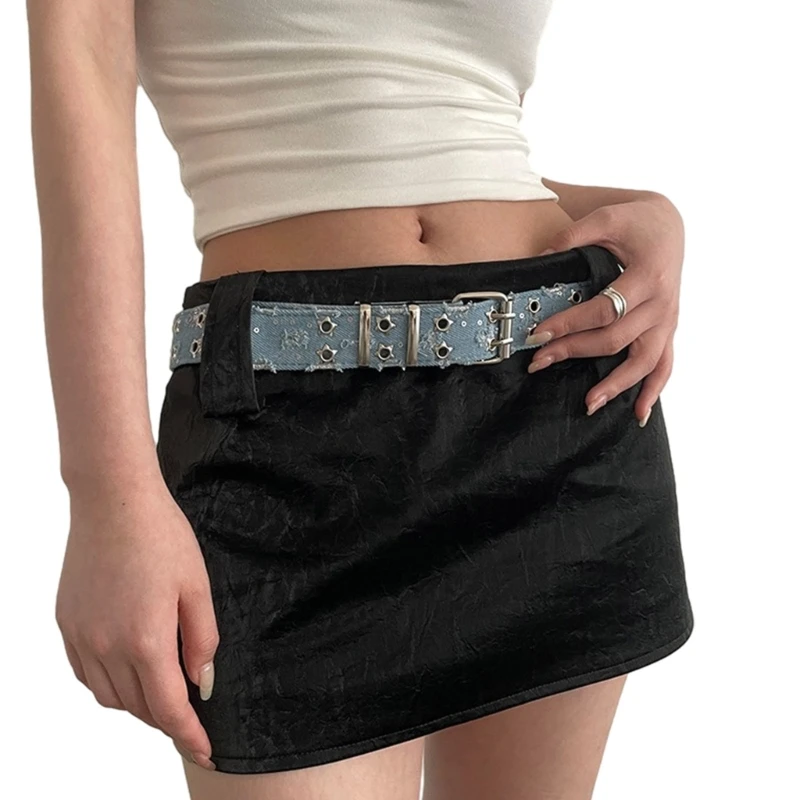 

Ladies Double Pin Buckle Waist Belt American Waist Belt for Dress Jeans