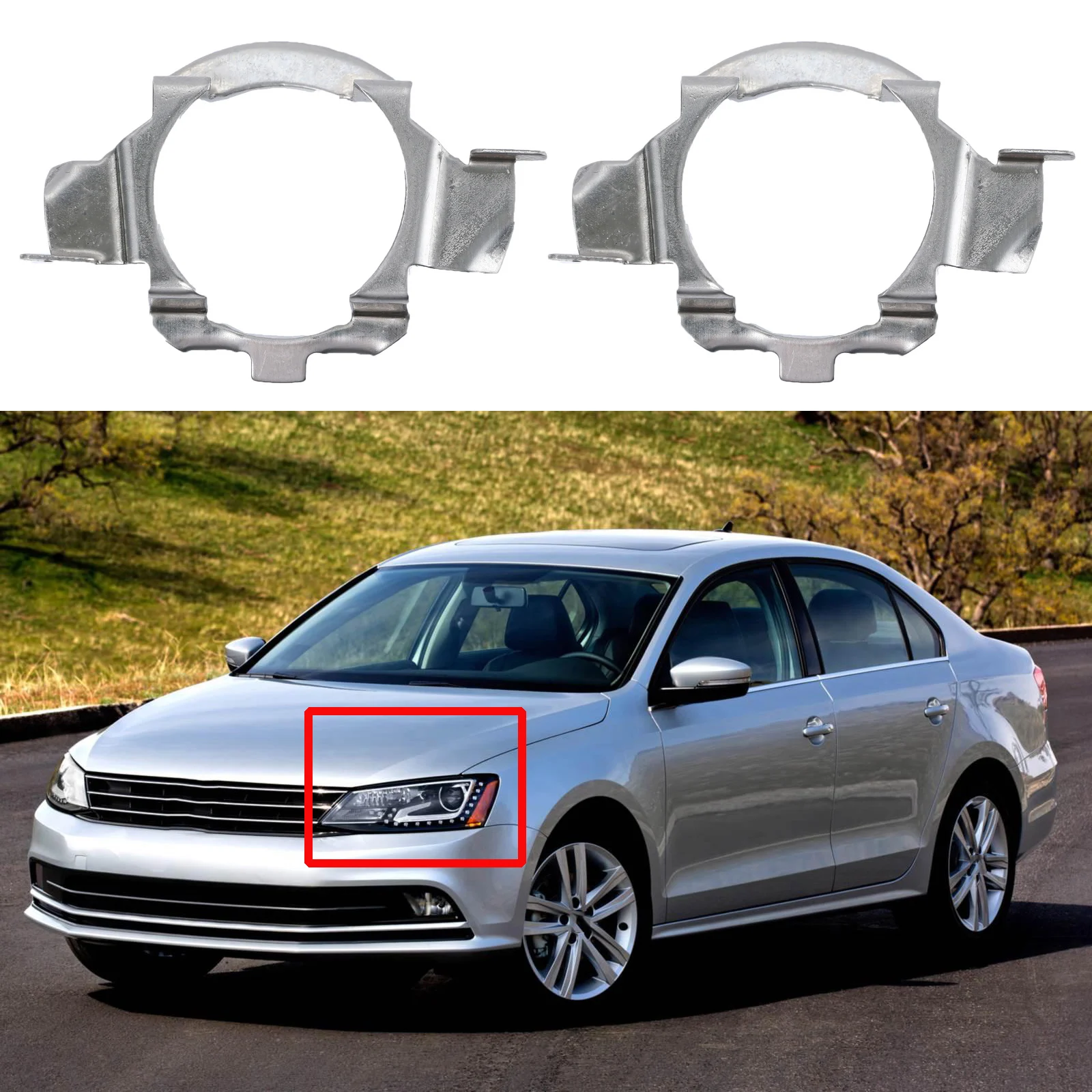 VW 제타 글리 SE MK6 골프 파사트 티구안 메탈 실버 자동차 헤드라이트 전..