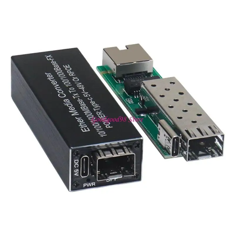 유형 C 포트가 있는 소형 SFP 파이버 미디어 컨버터는 1.25Gbps 빠른 속도를 지원합니다.