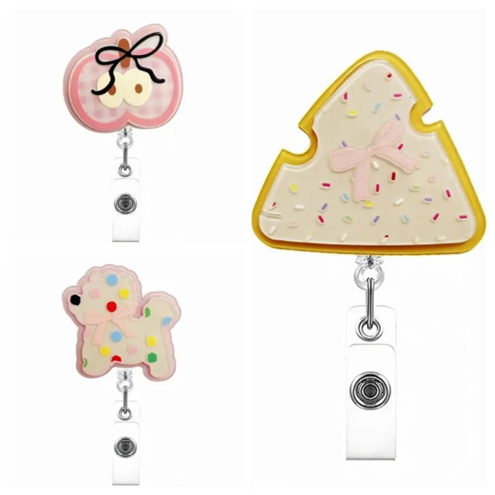 아크릴 ID 카드 홀더, 접이식 악어 클립 배지 릴 클립, 360도 회전 텔레스코픽 간호사 배지 릴, 의사 병원용