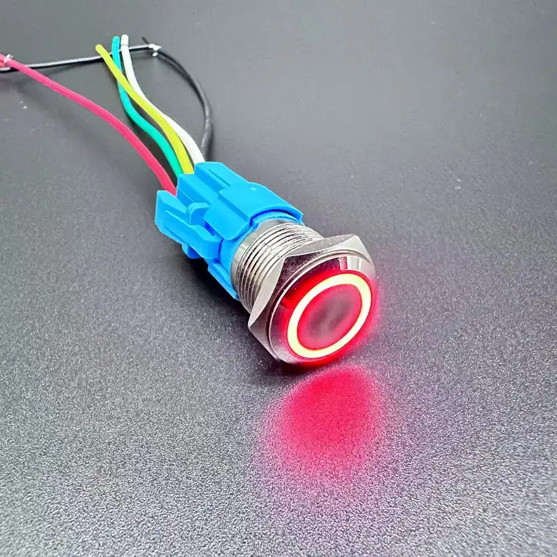 12/16/19/22MM Waterproof Metal Push Button Switch LED Light Momentary Latching Car Engine Power Switch  5V 12V 24V 220V Red Blue - Image 14