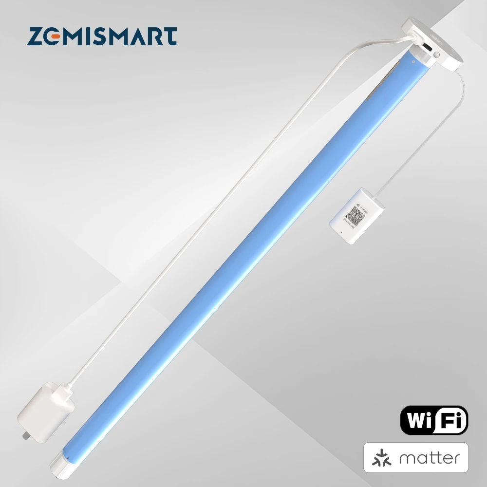 Zemismart Matter WiFi สมาร์ท Roller Shade มอเตอร์พร้อมปลั๊กสําหรับ 17 25 28 มม.หลอด Homekit Google Home SmartThings ควบคุม 1