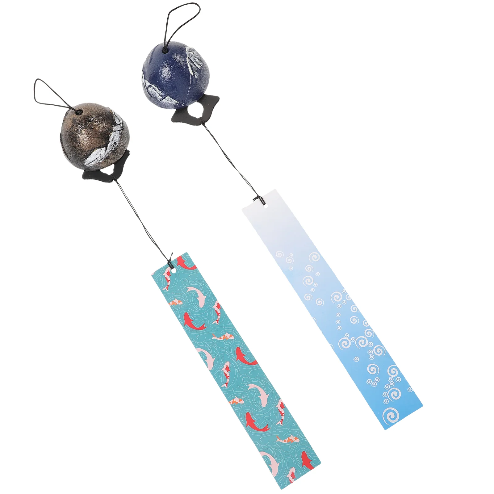 

2pcs Wind Bell Hanging Decors Japanese Style Iron Mount Fuji Hand-made Wind Chimes