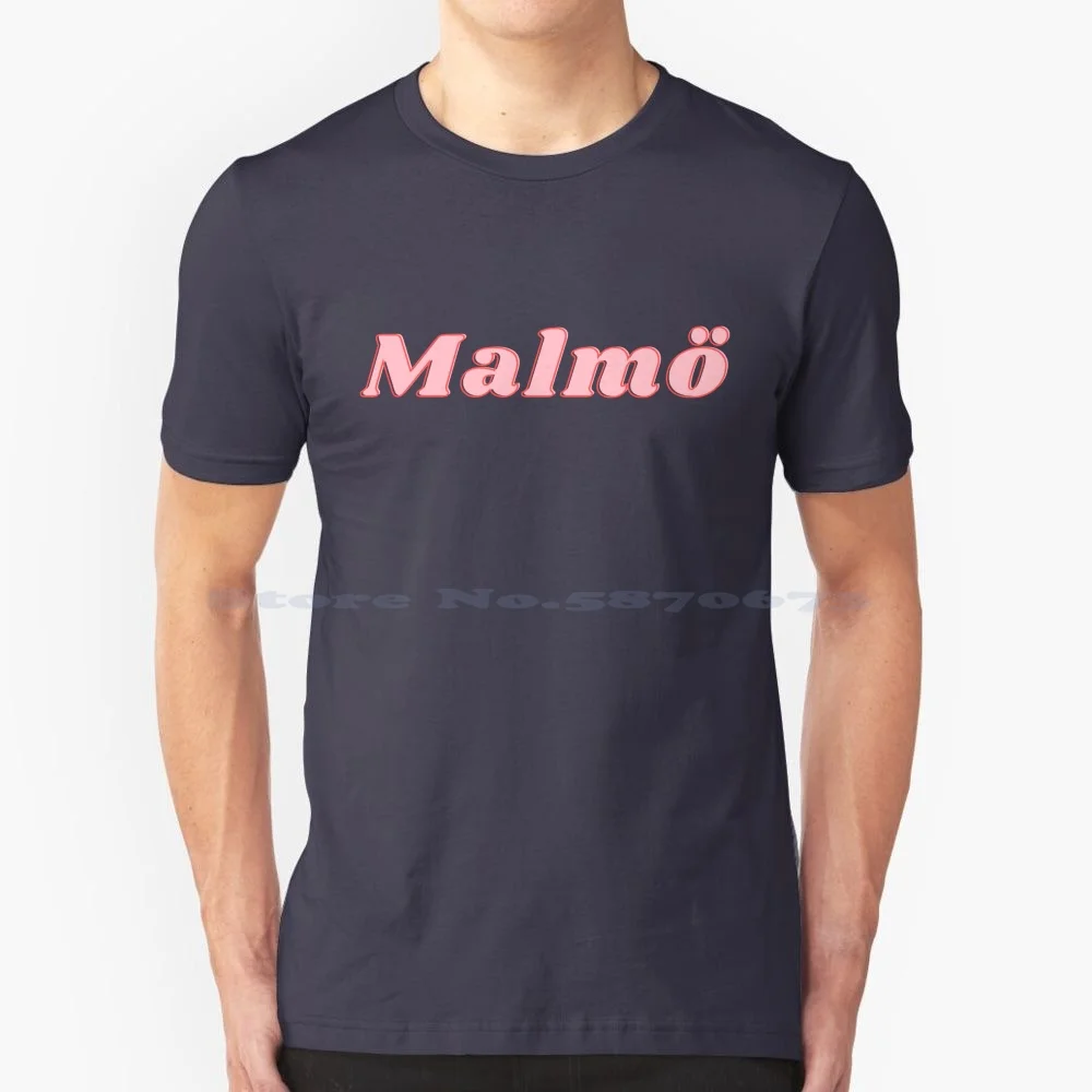 Malm? Maglietta 100% Cotone Tee Malm? Malmo Skane Sk? Ne Sverige Scandinavo Nordic European Country Svezia Flag Map
