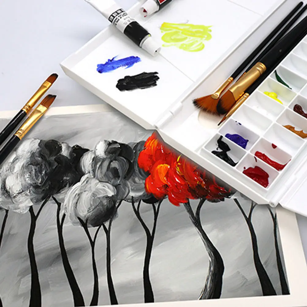 수채화 물감 상자 접이식 견고한 조개껍질 모양의 쉽게 열리는 다기능 혼합 색상 보관 케이스(예술가용)