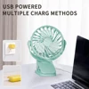 Mini clamp small fan, USB charging, 360 degree rotatable three speed speed controller suitable for outdoor and indoor use 3
