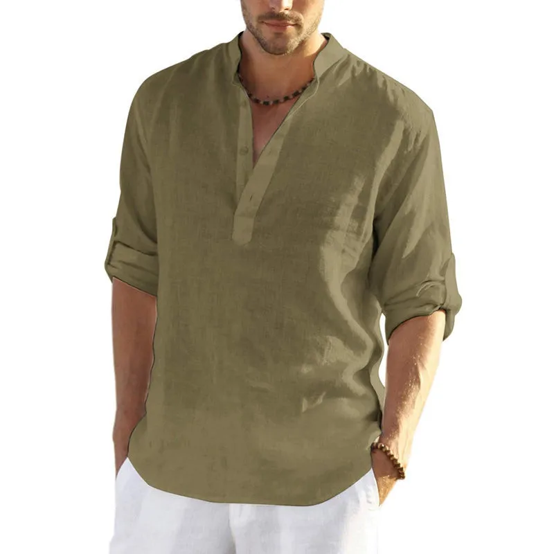 

Men's Hippie Casual T-Shirt shirt Army Green