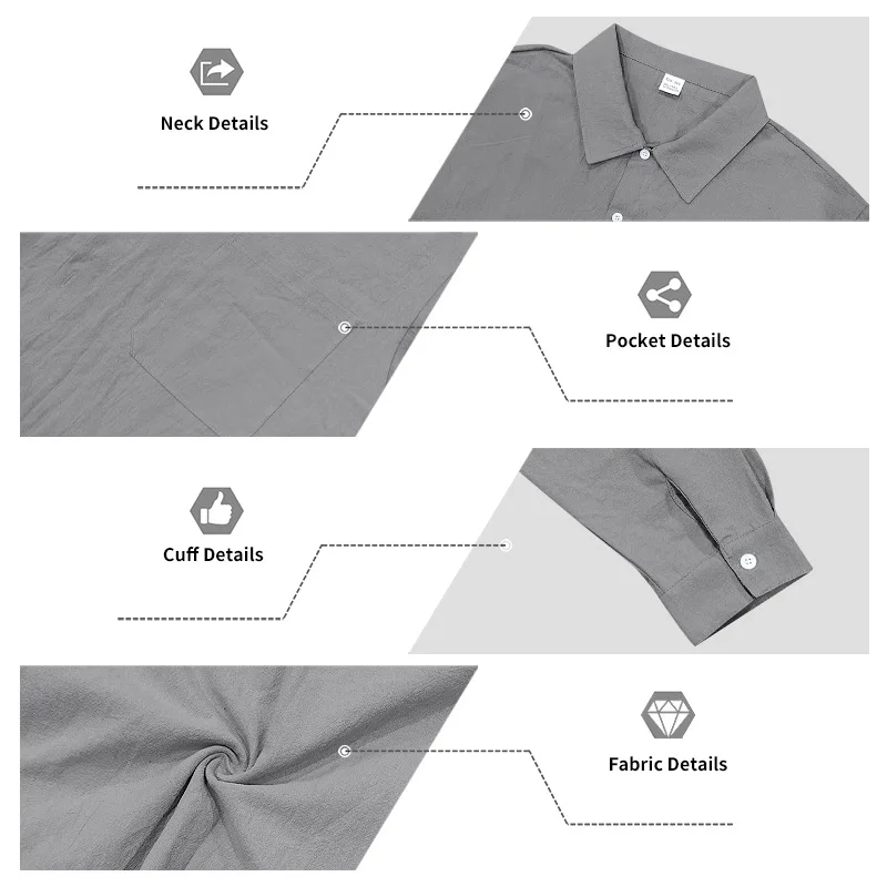 Men's Autumn Loose Trend Linen Solid Color Simple Lapel Long-Sleeved Shirt Beach Trousers Set