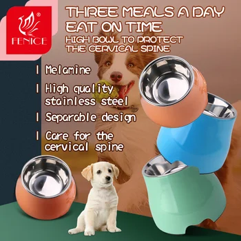 Fenice-Stainless Steel Pet Feeding Bowls, Food and Water Feeder, Pet Drinking Dish, Puppy Supplies, Small Dog Accessories 4