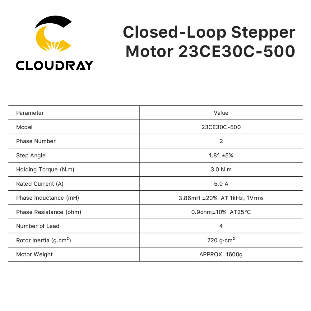 Cloudray Nema 23 stepper motor 3.0N.m 5.0A Closed Loop Stepper Servo motor with Encoder for CNC Router Engraving milling machine - 4