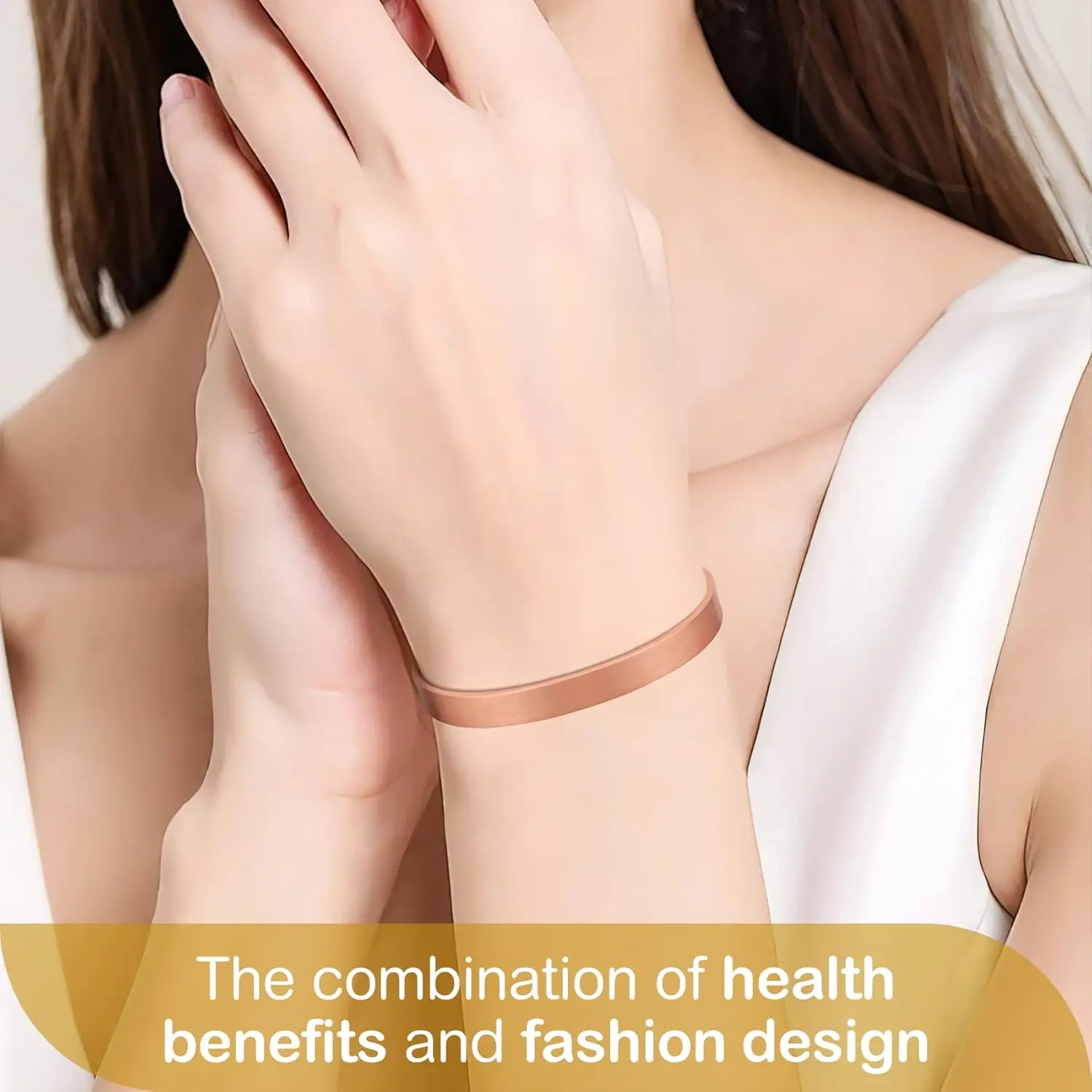ARADOO Minimalist Design Magnetic Copper Bracelet Cuff Elegant Pure Copper Bangle Bracelets for Men & Women Jewelry Gifts 4
