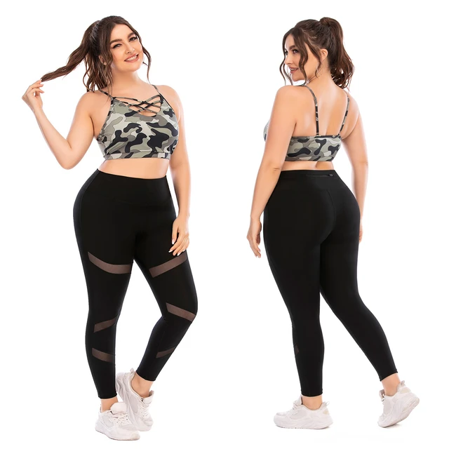 Yoga Outfits Women 2 Piece Set  Yoga Mesh Women High Waist 3xl - Yoga Sets  - Aliexpress