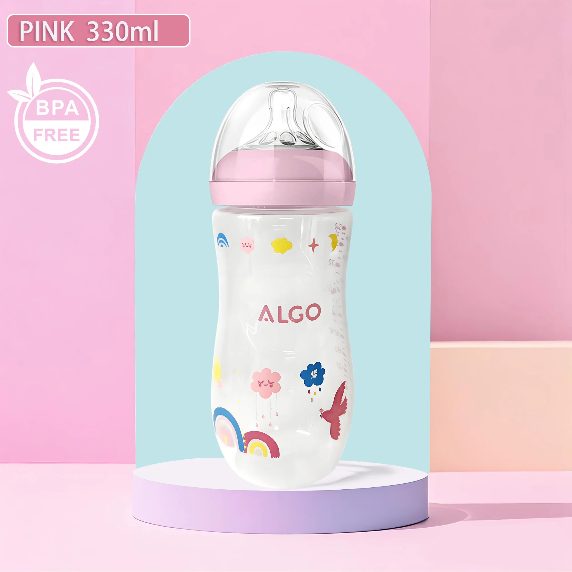 زجاجة أطفال لهاية البتلة 260/330 مل، مادة PP، مقاو...