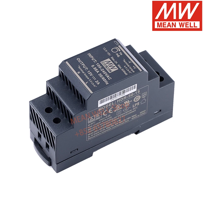 MEAN WELL 30 Вт ультратонкий ступенчатая форма DIN Rail HDR-30-5 HDR-30-12 HDR-30-15 HDR-30-24 HDR-30-48 Трековый Тип импульсного источника питания
