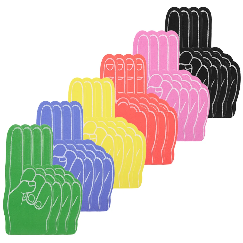 24 Pcs Foam Finger Cheerleading Hand Sports Event Prop Party Supplies Souvenirs Team Sports Accessories Blue Green Yellow Red