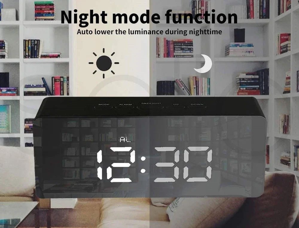 Digital Alarm Clock LED Night Lights Thermometer Wall Clocks Lamp Square Rectangle Multi-function Table Watch USB digital clock lcd digital clock digital desk clock digital table clock wall clocks