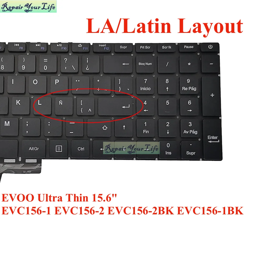 Teclado Ultra Thin Notebook Eua la Latin Brasil Português Evoo Evc156 Evc1561 Evc156-1bk Evc1562 2bk Pt-br - Imagem 6