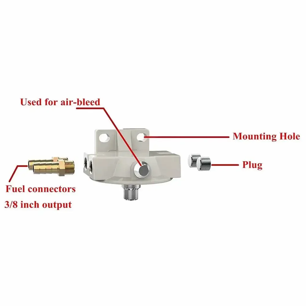 Fuel Filter R12T Fuel Filter Base with 2 Fittings 2 Plugs for 120AT S3240 W712/75 OP 570 Oil Filter
