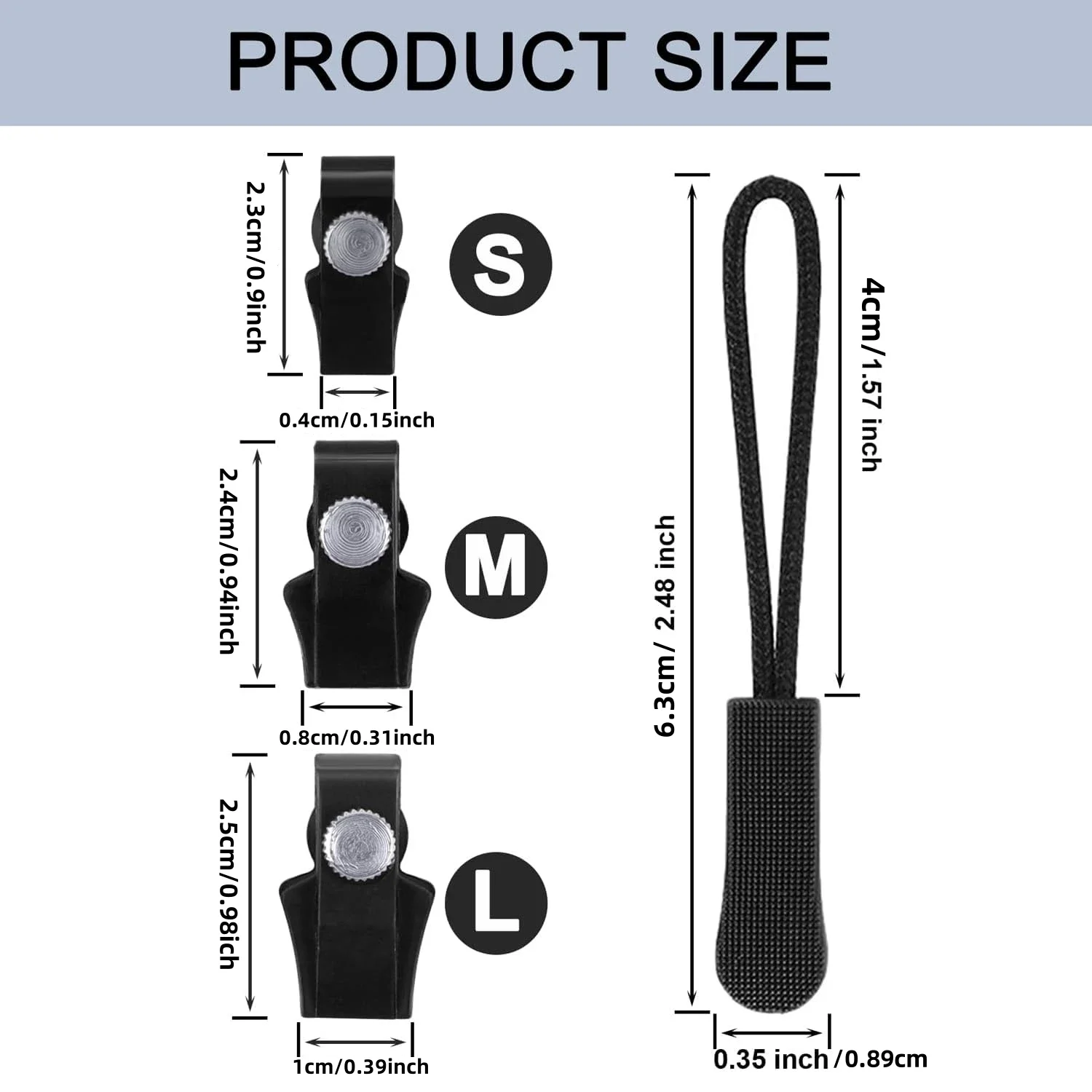 Zipper Repair Kit Zipper Pullers Zipper Sliders Zipper Heads Zipper Accessories Universal Zipper Head Fixer Quick Instant Detachable Zipper Repair Kit Replacement Slider Pull For Jacket Bag Coat 12PCS