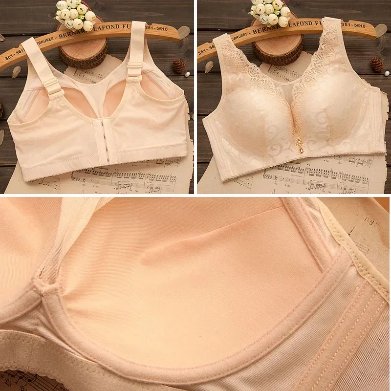 Sexy Bra Women Lace Push Up Bralette Wire Free Mesh Large Size Lingerie Solid Color Seamless Thin Wireless Soft Floral Bralette 4