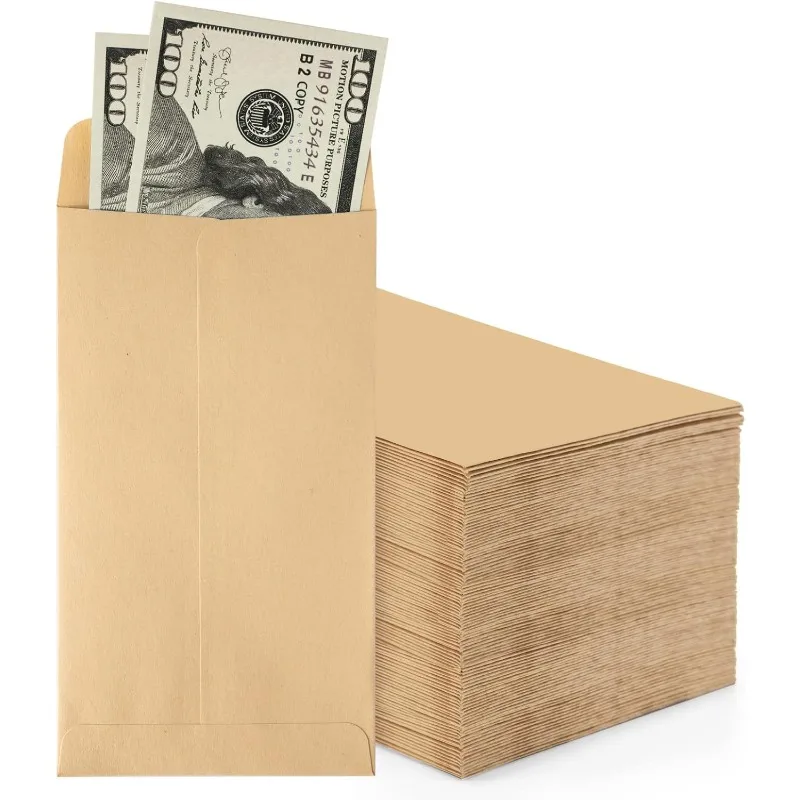 Cash Envelopes Money Container Kraft Paper Coin Cash Pouches Ultra-Thin DIY Coin Storage Envelopes Storage Bags 50Pcs