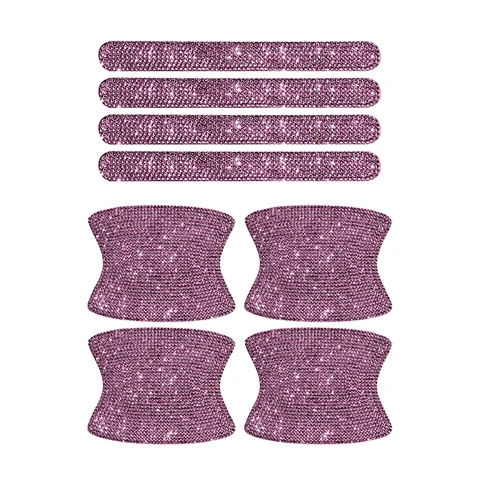 Bing Car Kit Car Door Handle Protector Shiny Rhinestones Scratch-Resistant Stickers Door Cup Handle Car Interior Accessories