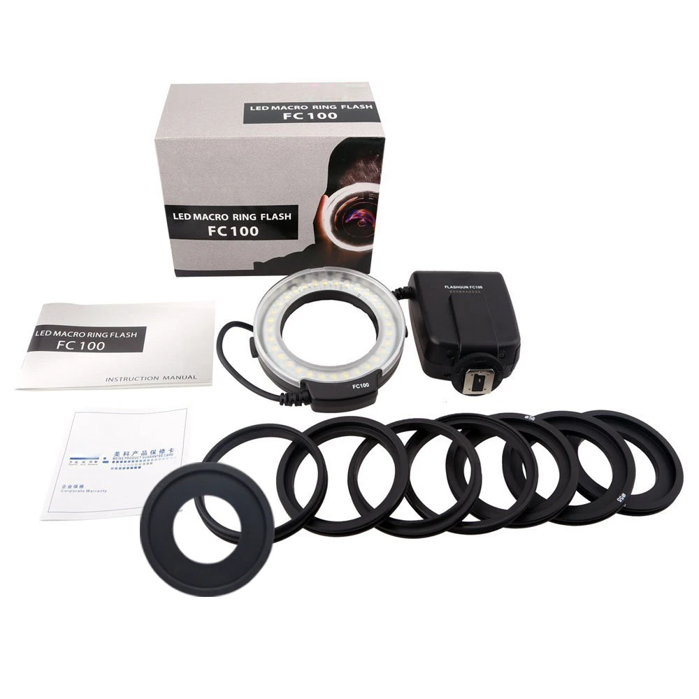 Meike FC-100 LED Macro Ring Flash light for Nikon Canon Olympus Fujifilm Pentax Camera