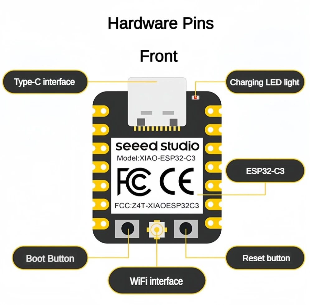 Seeed Studio XIAO für ESP32-C3 Mini-Board, Seeeduino Xiao ESP32C3 WiFi BLE5.0 RISC-V Modul, kompatibel mit Arduino – Detail 1