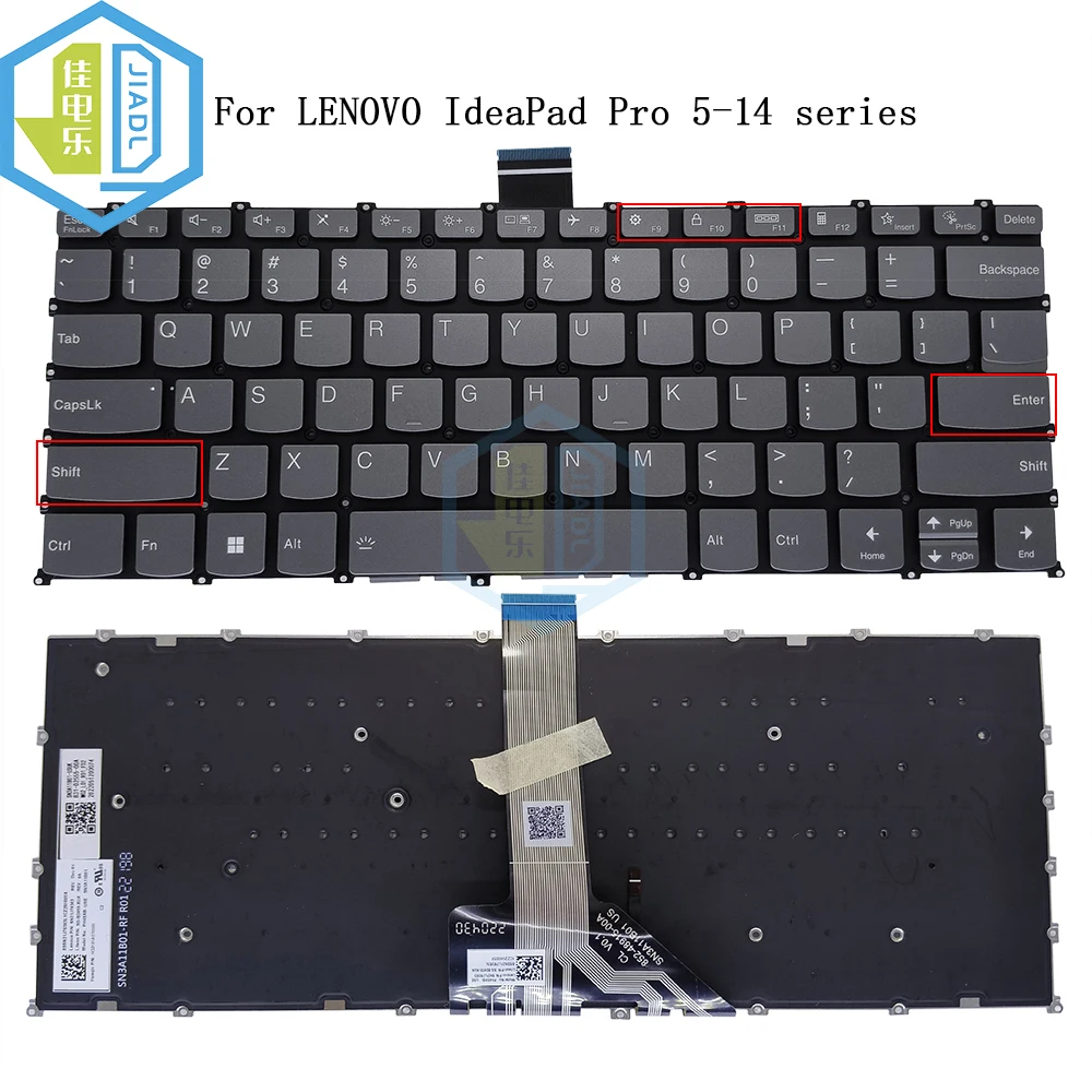 Notebook us Keyboard Luz de Fundo para Lenovo Ideapad Pro 514 14aph8 14arp8 14irh8 83am Sn21j76363 Ph4sxb-use us