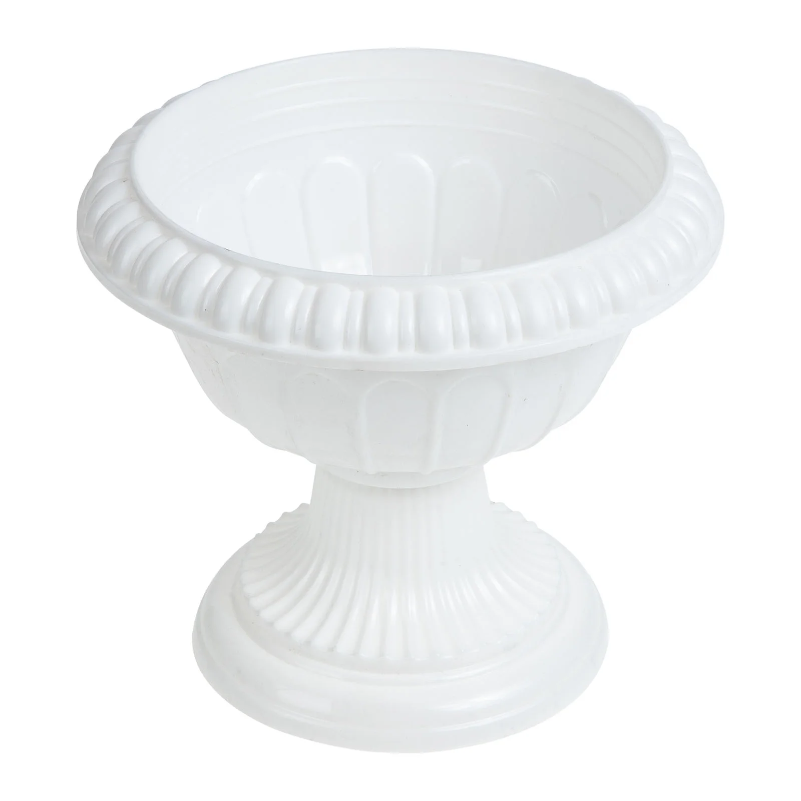 White Urn Planter Pedestal Flower Vase 1
