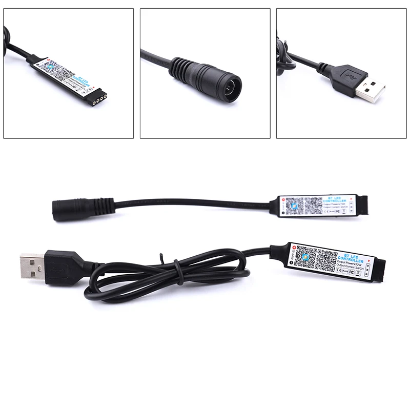 Mini RGB Bluetooth-compatible Controller Music LED Light Strip Controller RGB Tape Lights Smart APP Control DC 5V