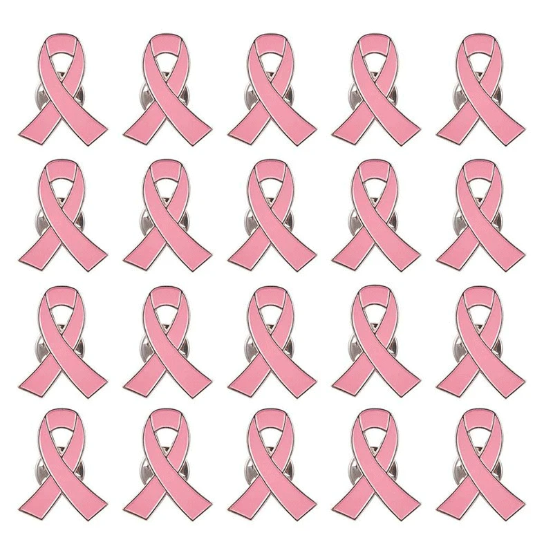 

Pink Ribbon Pin 20 Pcs Official Ribbon Brooches Breast Cancer Awareness Lapel