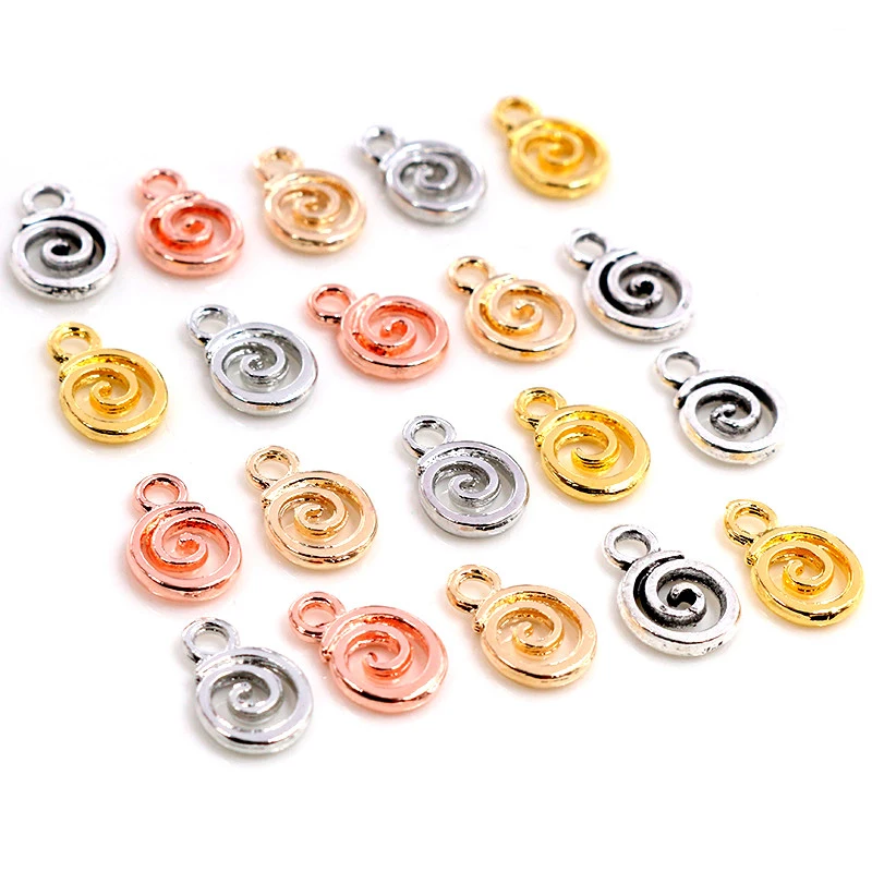 11x8mm 30 stücke Antike Silber Überzogene Gold Farben Rhodium Swirl Handgemachte Charme Anhänger: DIY für armband halskette