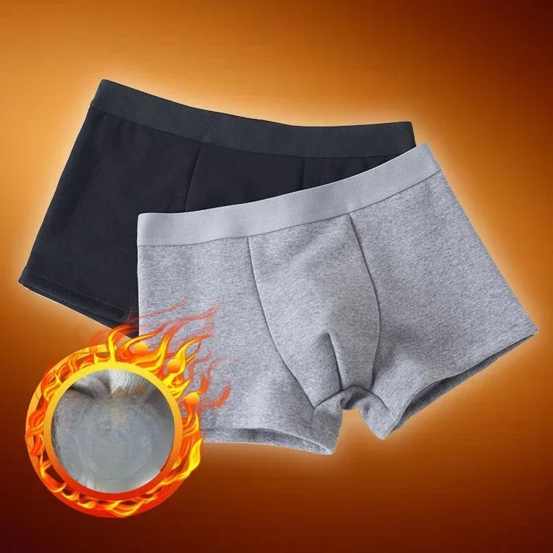Winter Mens Thicken Boxer Shorts U Convex Pouch Panties Male Plus