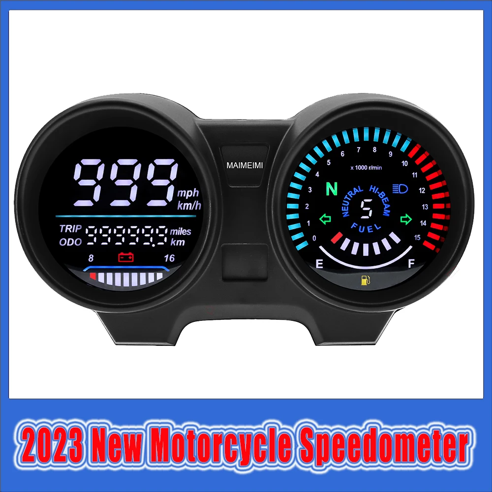 Tachimetro Doppio Per Moto - Contachilometri LED Con Luci Di Segnale Neutro E Frecce - Foto 12