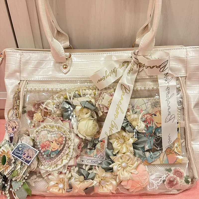 

Japanese High School Girls JK Bag Women PU Leather Handbags and Purses Transparent Itabag Women Crosssbody Bags For Women Bolso