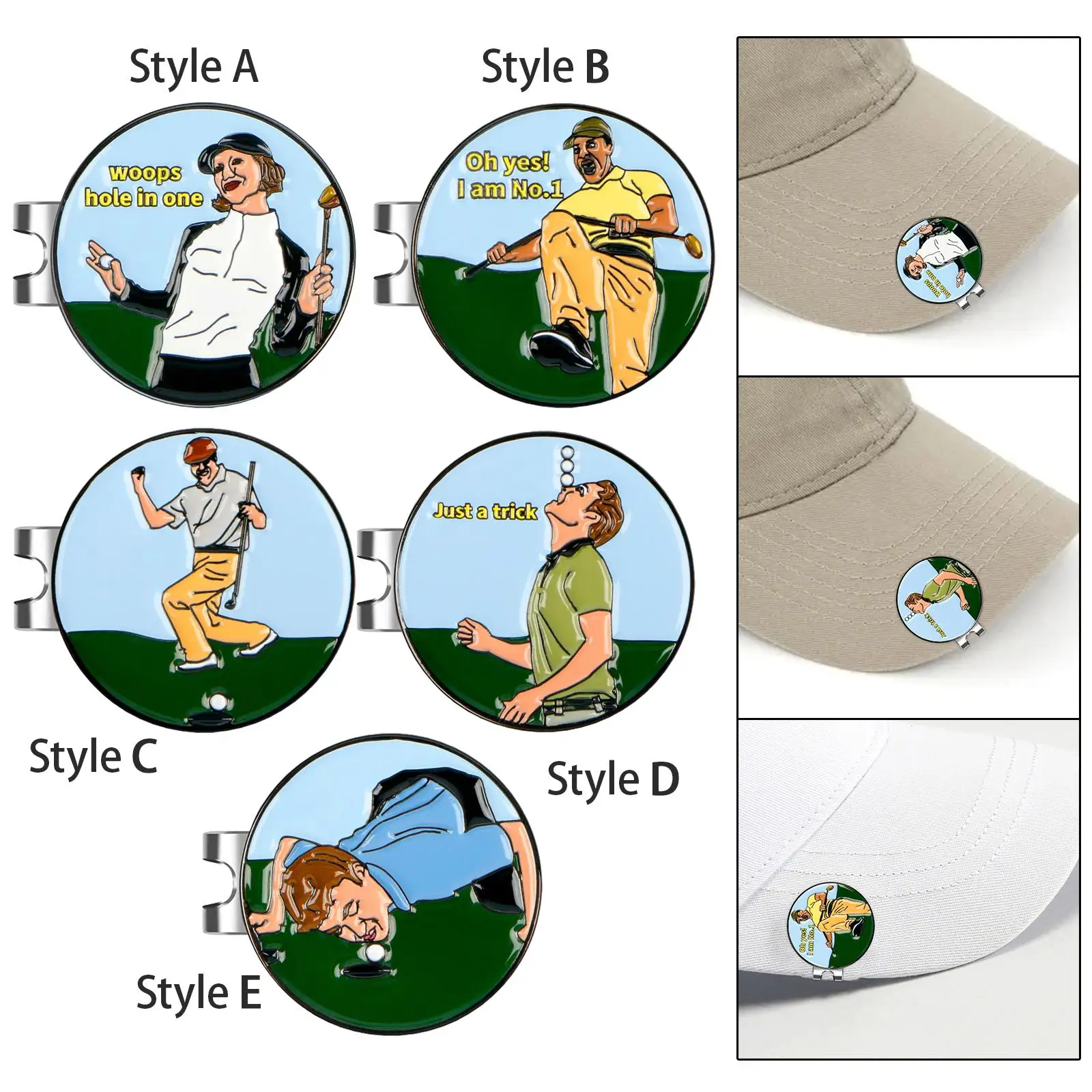 Golf Ball Marker Hat Clip Novelty Metal 25mm Golf Ball Mark Tool Training Aid Cap Holder Golfer Gift Accessories